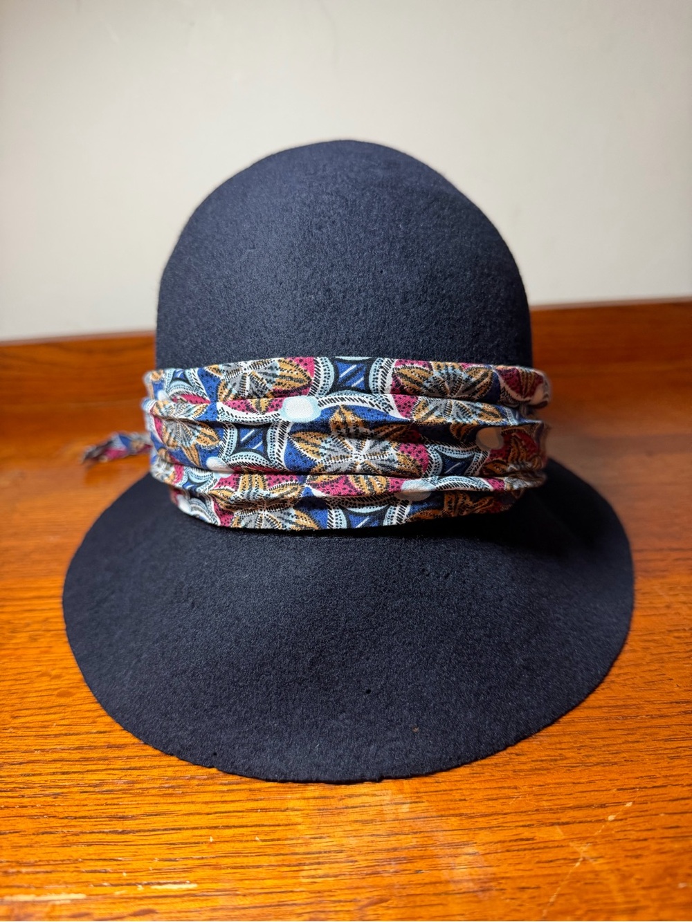 Anthropologie x Genie by Eugenia Kim black wool hat with fabric band